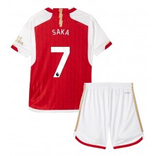 Arsenal Bukayo Saka #7 Hemmaställ Barn 2023-24 Korta ärmar (+ Korta byxor)